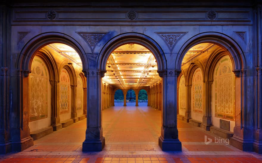 Bethesda Terrace’s lower passage in Central Park, New York City