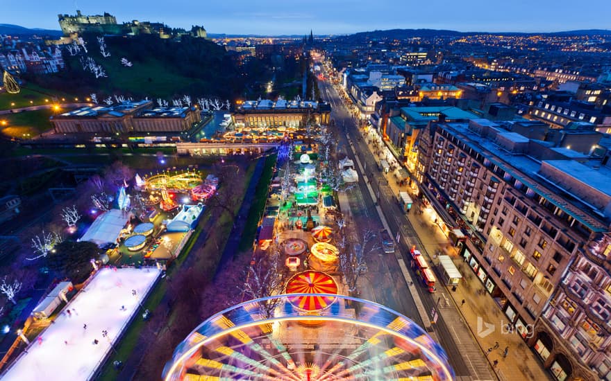 Christmas market on Princes Street, Edinburgh