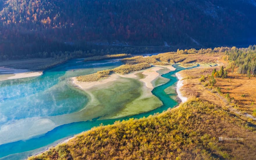 The Isar river, Isarwinkel, Lenggries, Germany