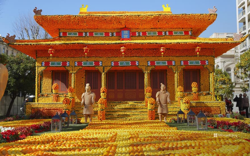 Chinese Temple Lemon Festival 2015, Menton, Cote d'Azur, France