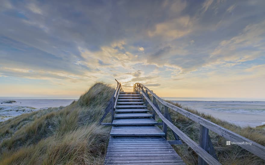 North Sea at sunset, Norddorf, Amrum Island, Germany