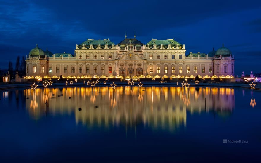 Christmas market at Belvedere in Vienna, Austria