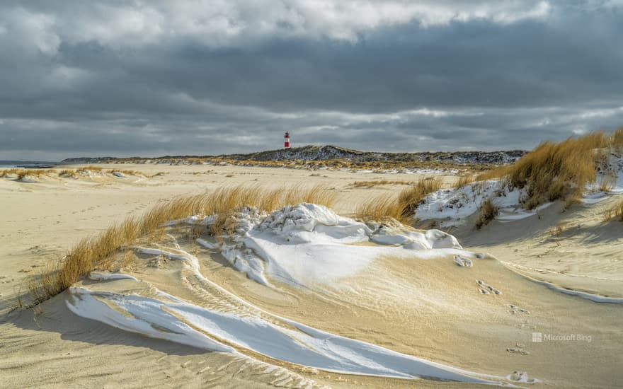 Beach on the island of Sylt, Schleswig-Holstein, in winter