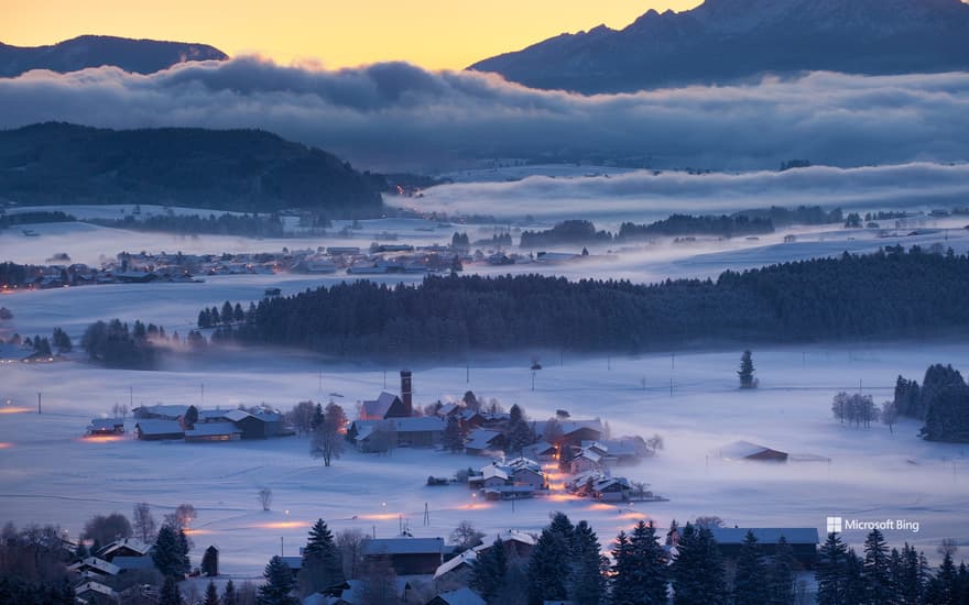 Winter landscape in Bavaria, Germany