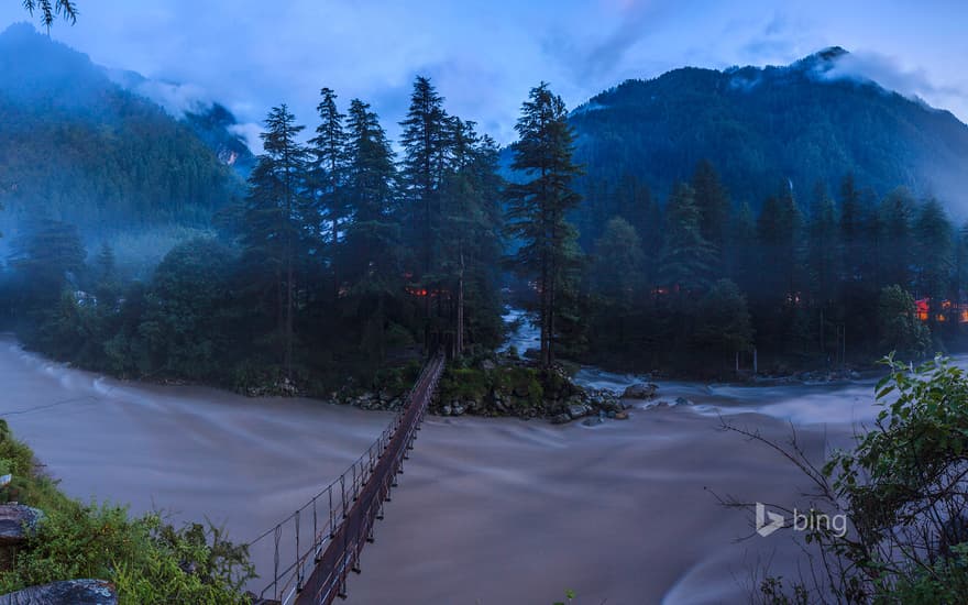 Parvati River in Kasol, Himachal Pradesh, India